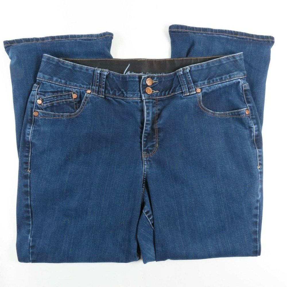 Lane Bryant Womens Jeans Size 16 Petite Straight High Rise Medium Wash Blue